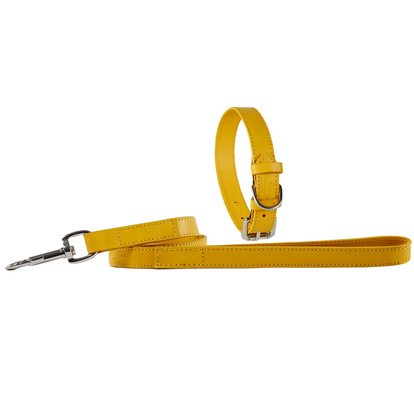 Eco Friendly Leather Dog Collar & Lead Set, Lemon