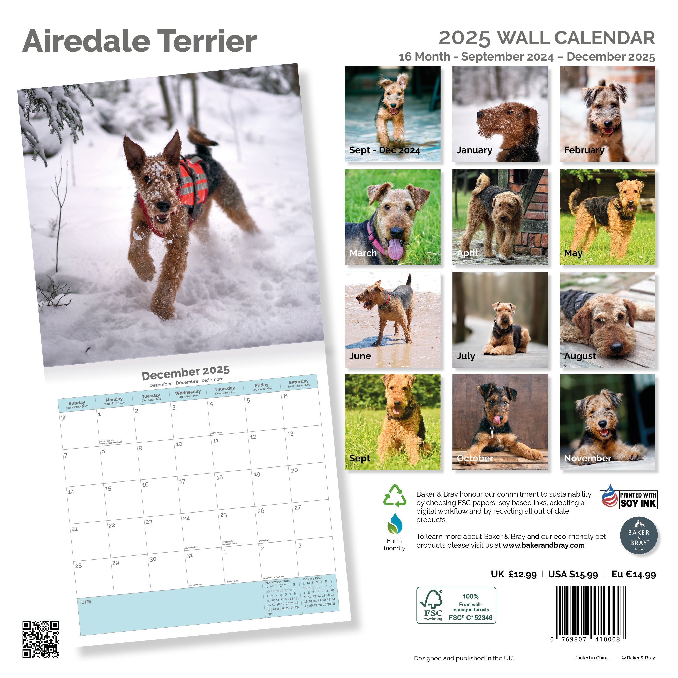 Airedale Calendar 2025