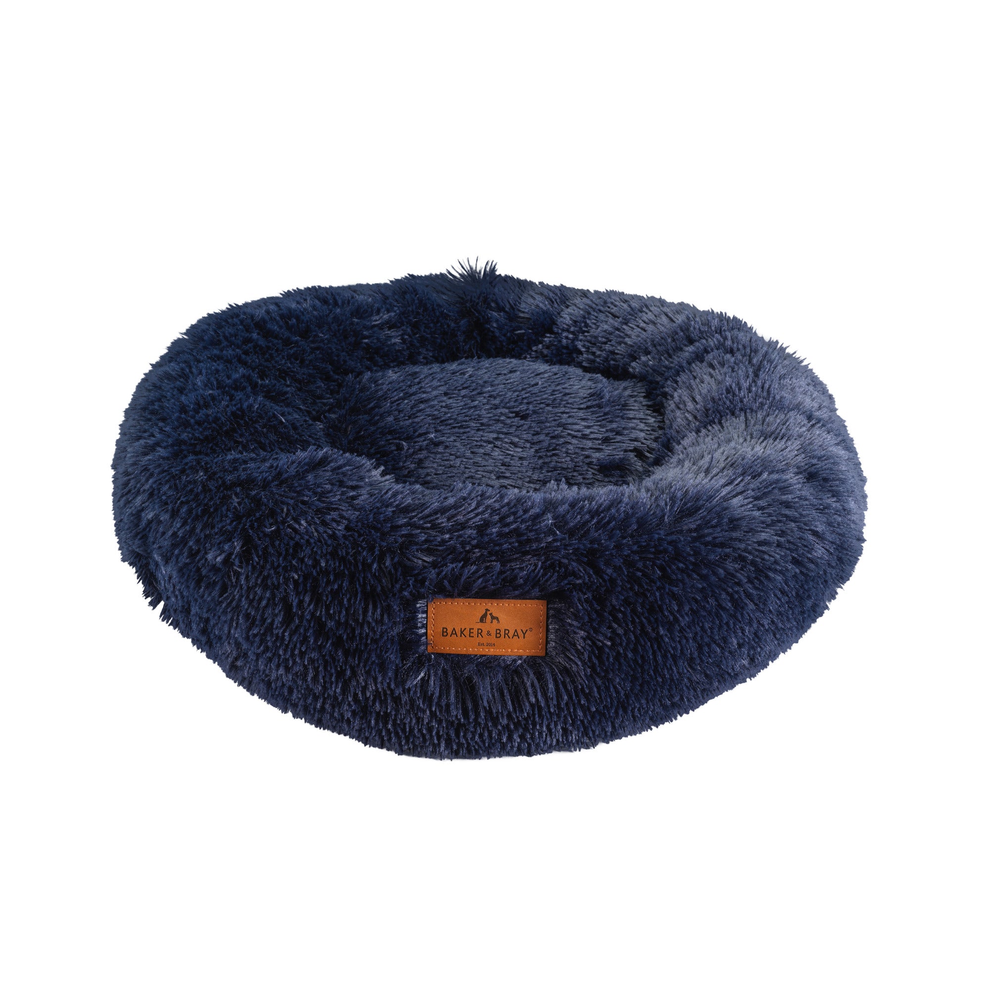 Eco Friendly Luxury Calming Donut Dog Bed, Navy