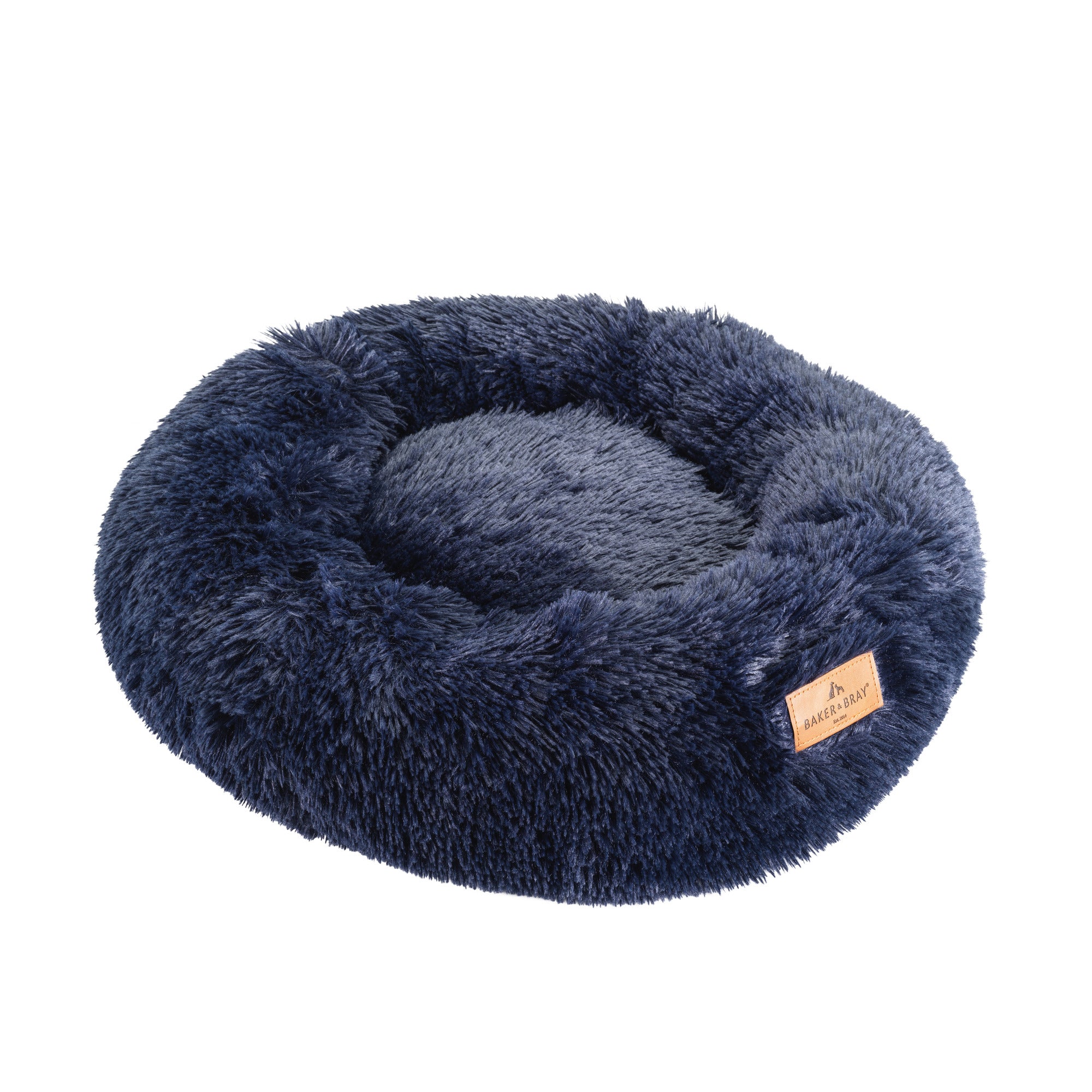 Eco Friendly Luxury Calming Donut Dog Bed, Navy