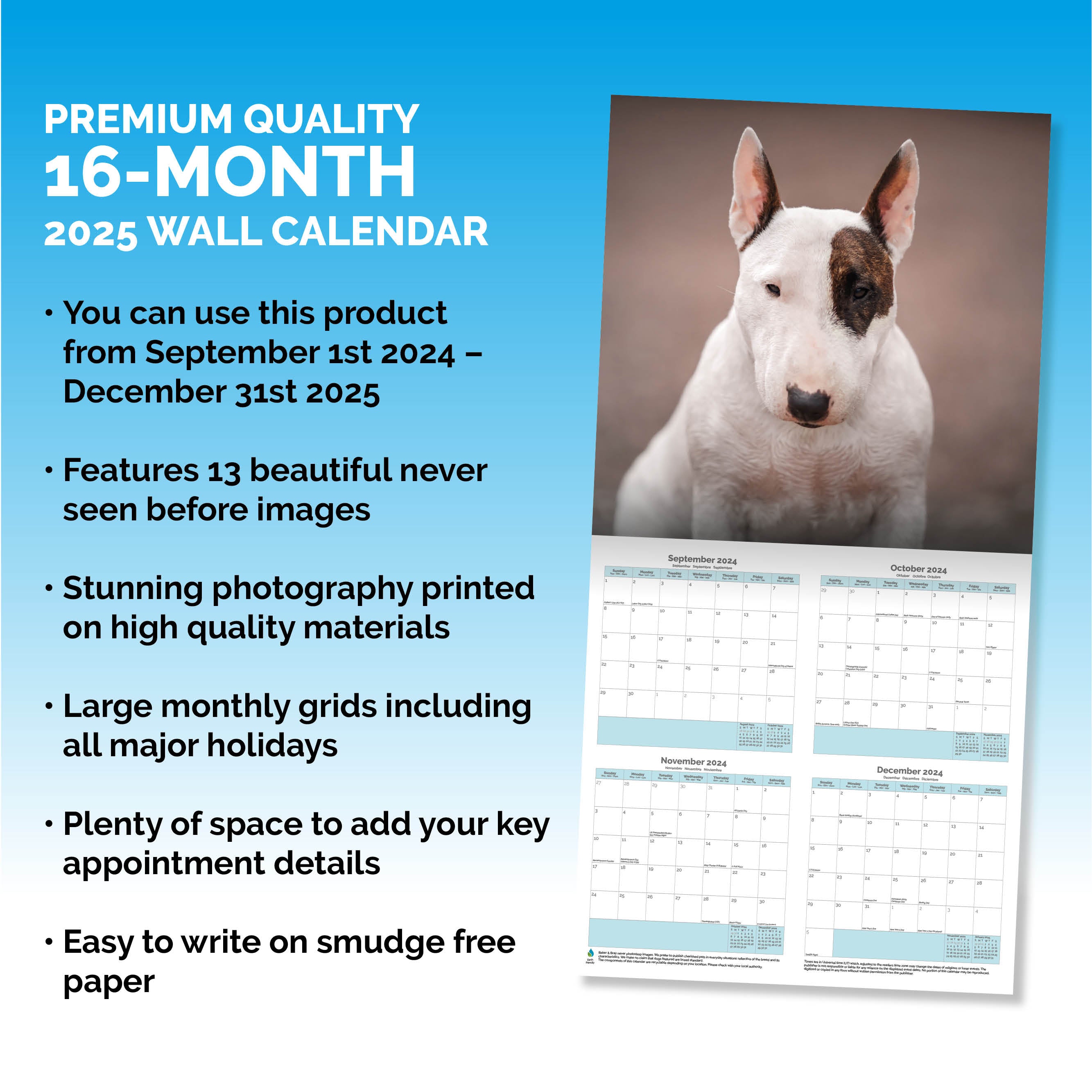 Bull Terrier Calendar 2025