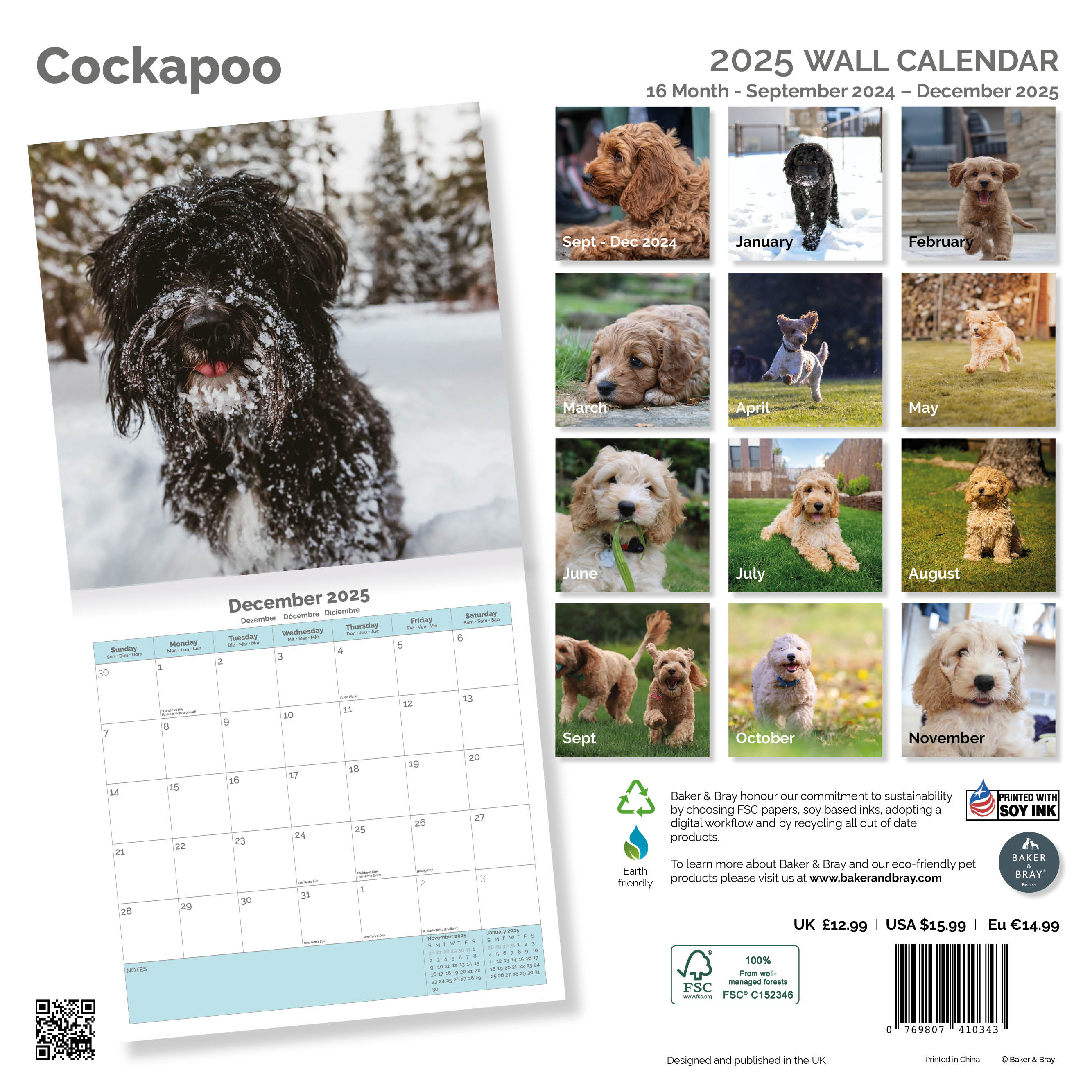 Cockapoo Calendar 2025