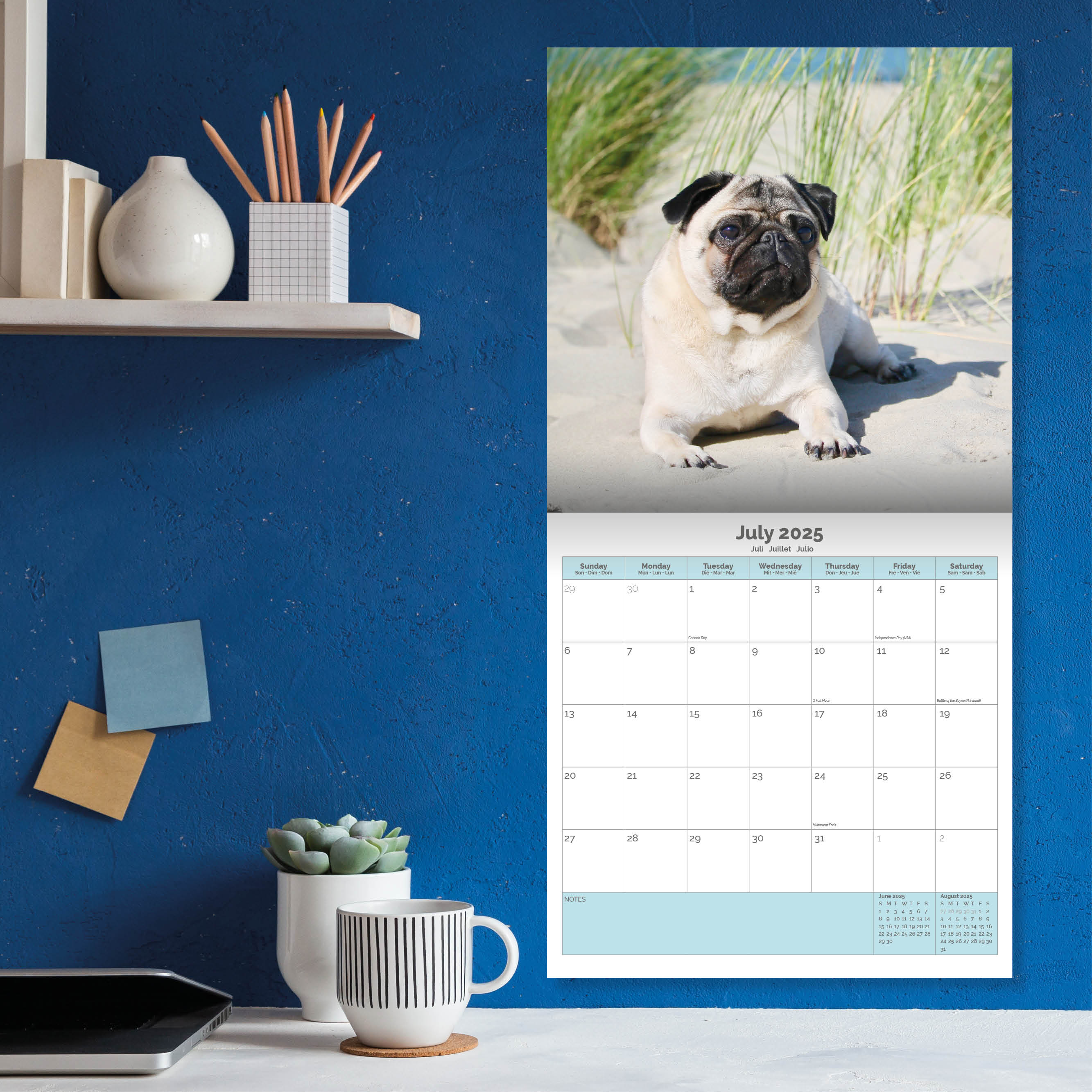 Pug Calendar 2025