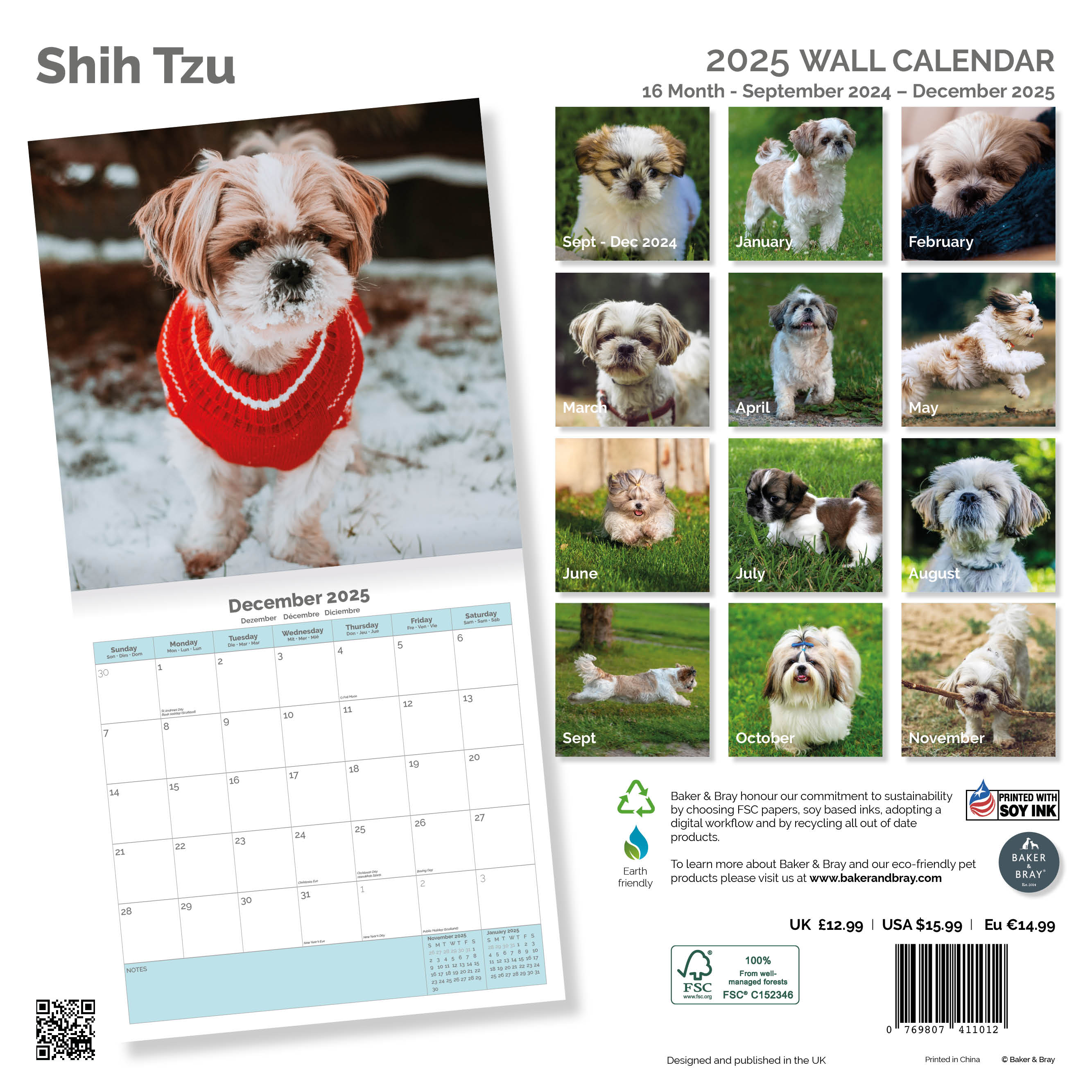 Shih Tzu Calendar 2025