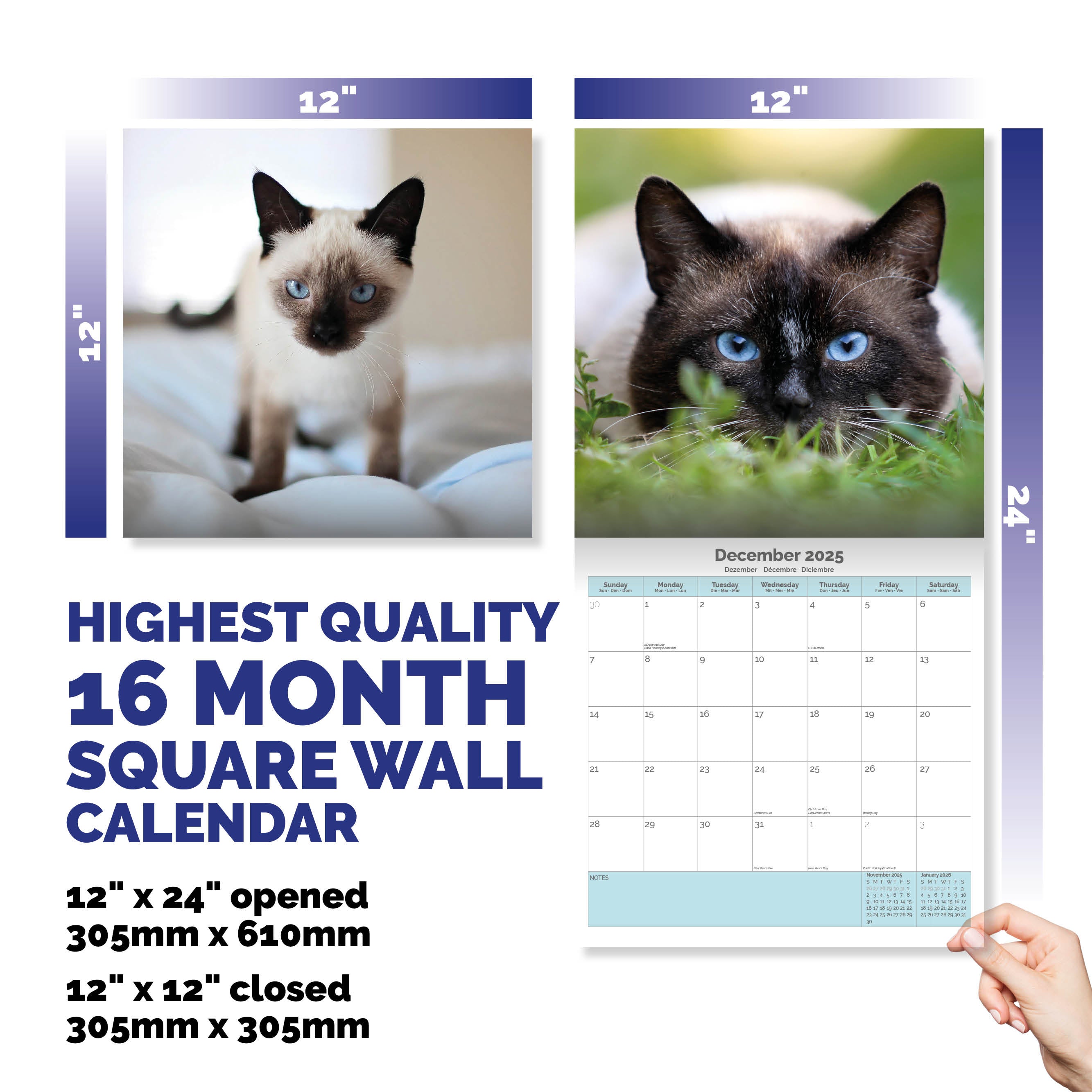 Siamese Cats Calendar 2025