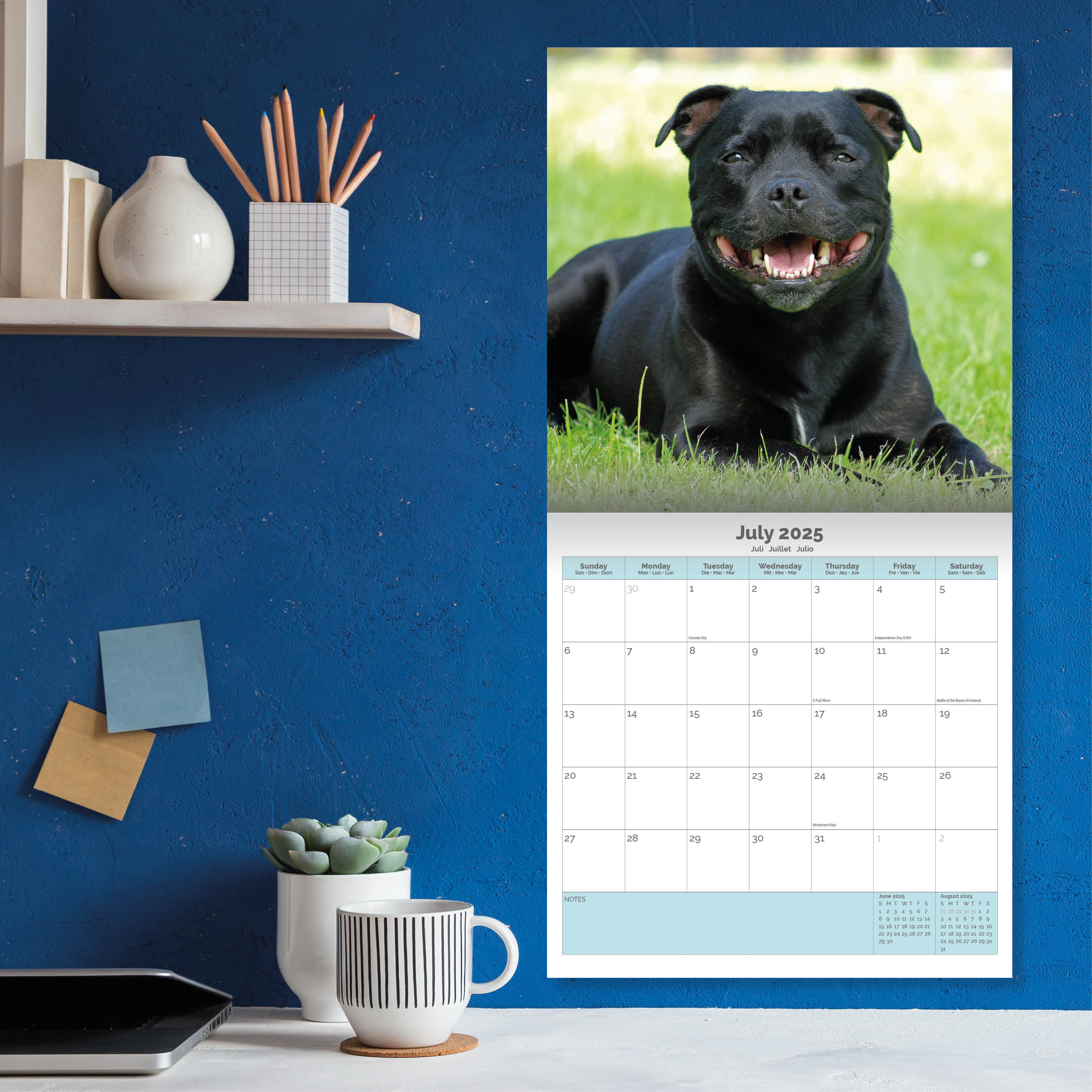 Staffordshire Bull Terrier Calendar 2025