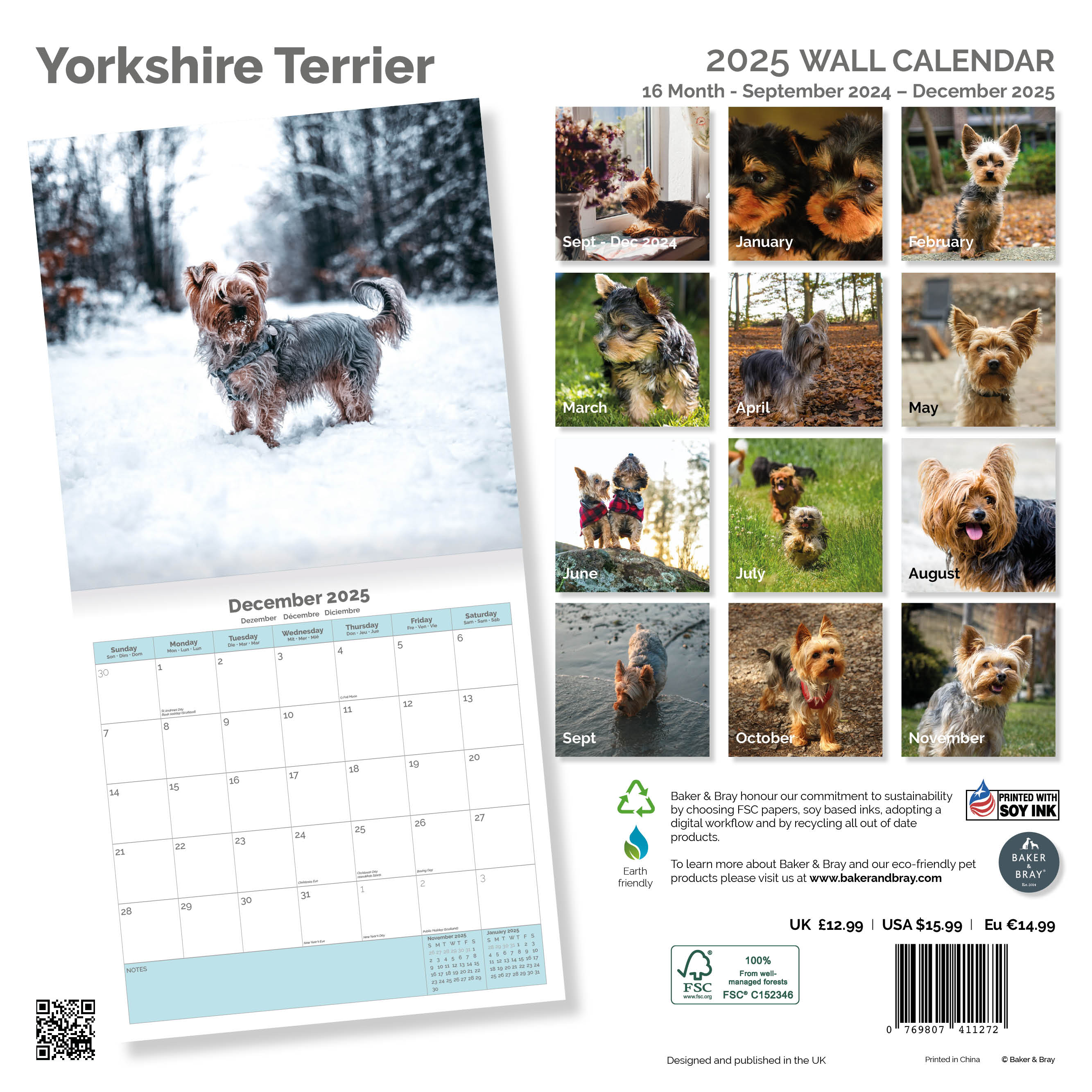 Yorkshire Terrier Calendar 2025